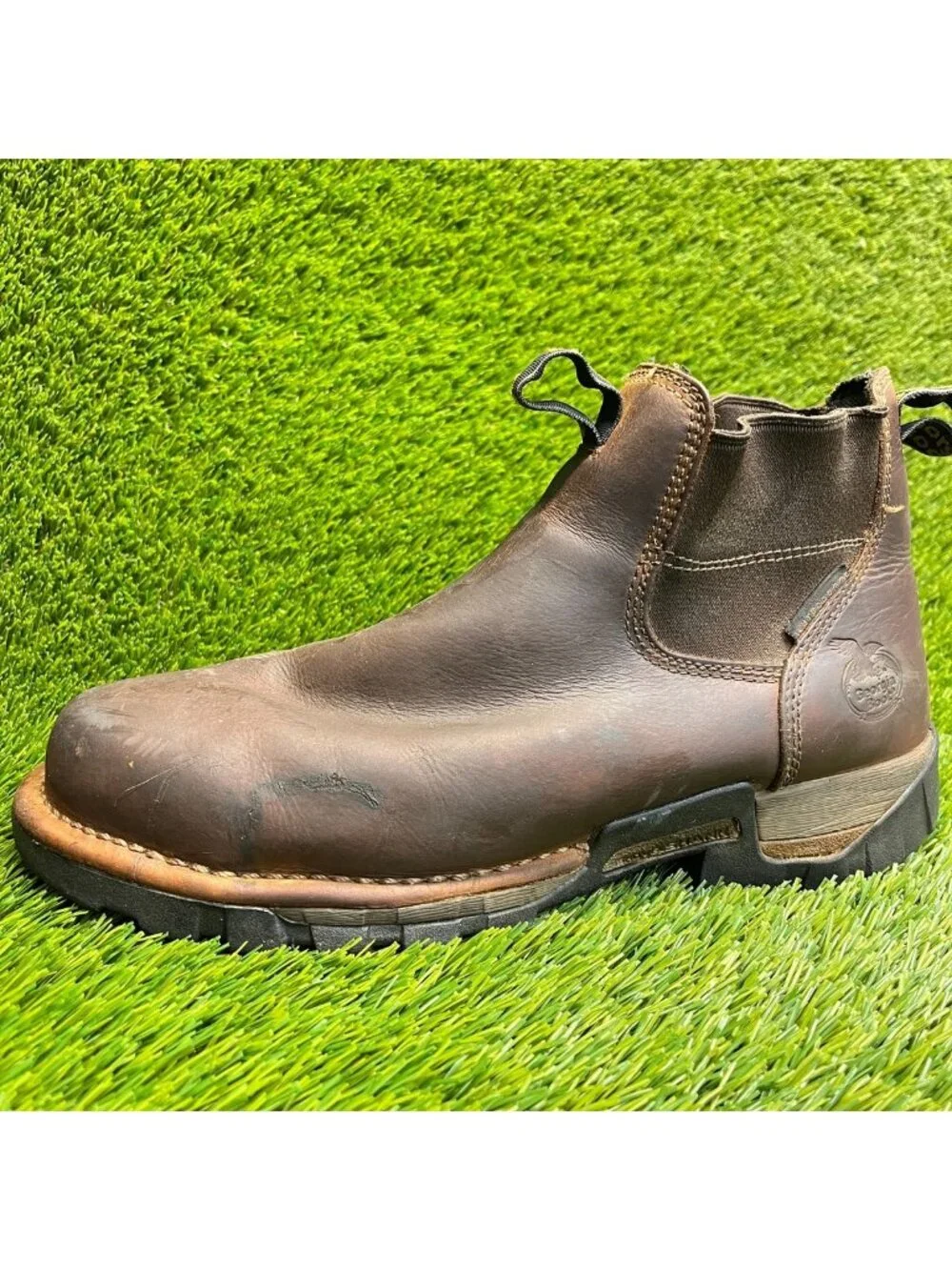 Georgia Boot Eagle One Mens Size 9.5W Brown Waterproof Chelsea Work Boots